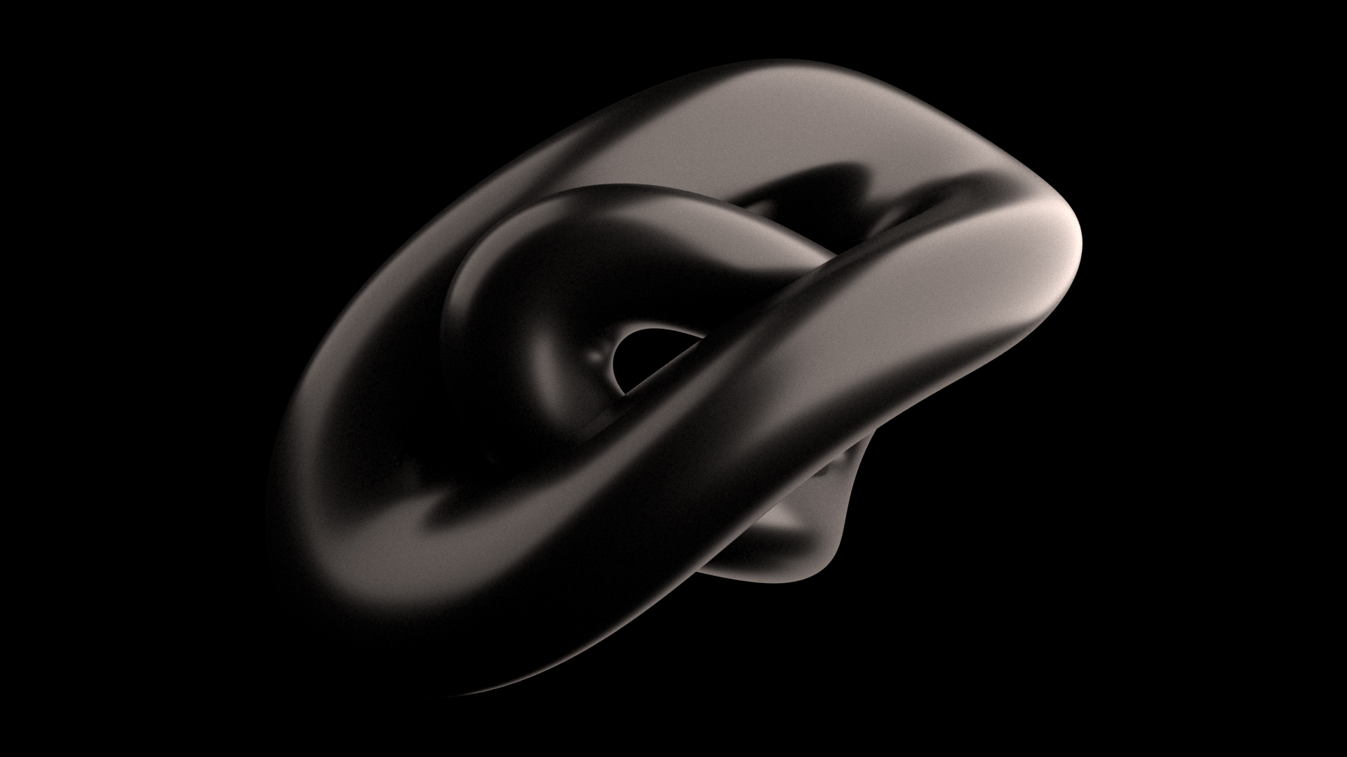 Black shiny sculpture shape, Sculpture 3D model, 3Ds Max