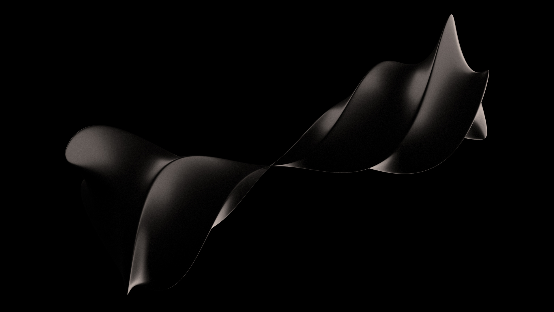 Black shiny twisted connection, Twisted connection 3D model, 3Ds Max