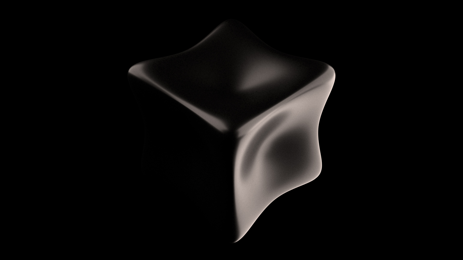 Black shiny imploded box, Imploded box 3D model, 3Ds Max
