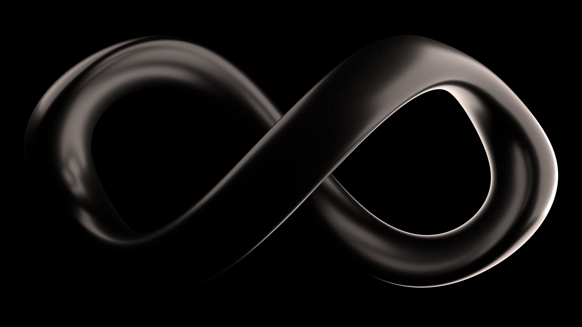 Black shiny infinity sign, Infinity sign 3D model, 3Ds Max