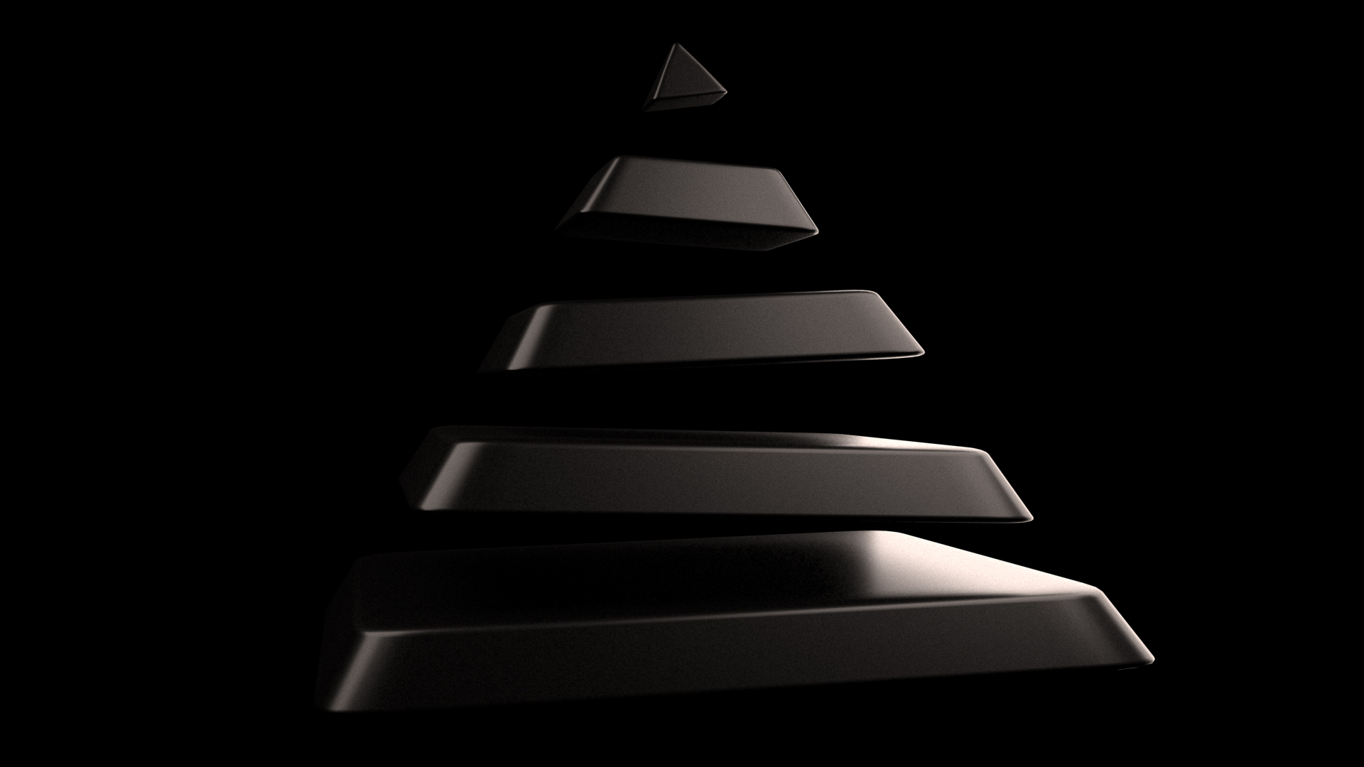 Black shiny pyramid, Pyramid 3D model, 3Ds Max