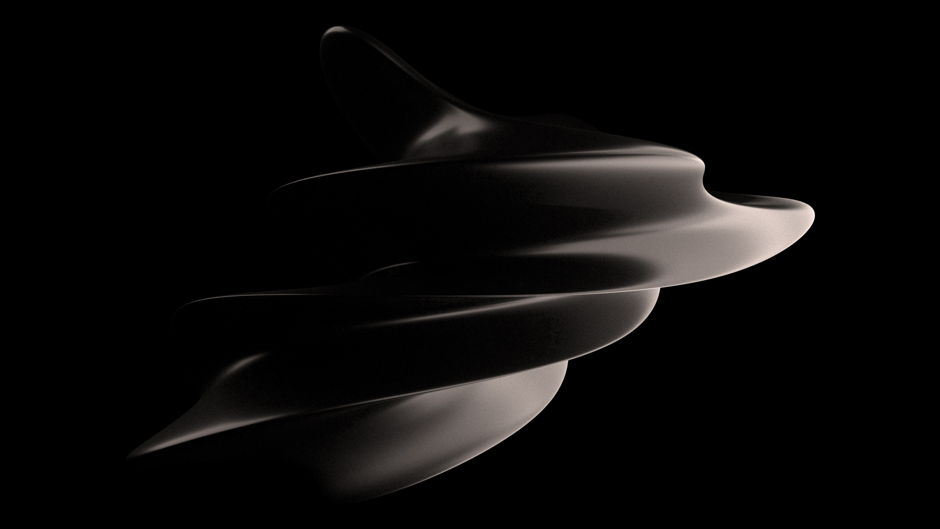 Black shiny whirl, Whirl 3D model, 3Ds Max