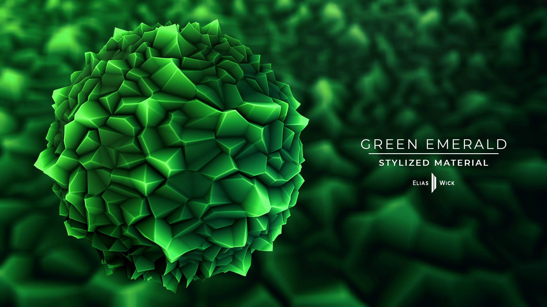 Emerald, Green, Sharp, Substance Designer, Stylized, Material, Texture
