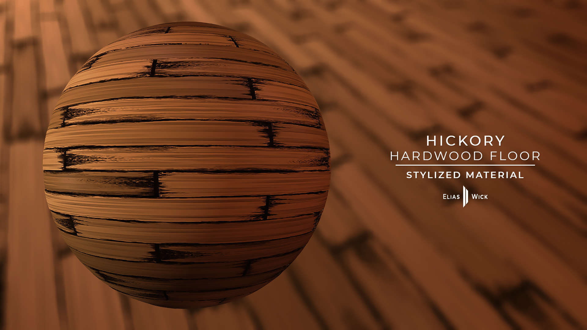 Wood, Hickory, Hardwood, Floor, Planks, Smooth, Substance Designer, Stylized, Material, Texture